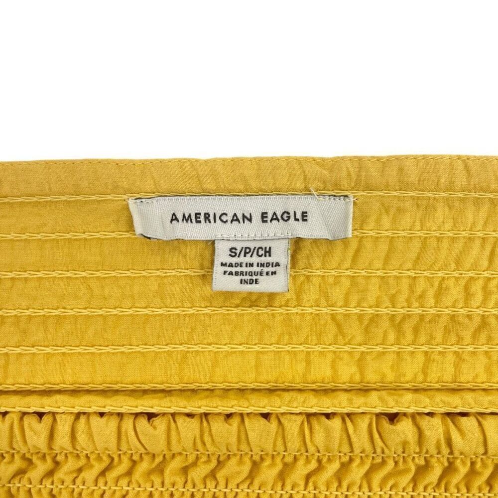 American Eagle Outfitters Womens Eyelet Smocked Waist Mini Skirt Yellow Sz Small - Picture 4 of 14